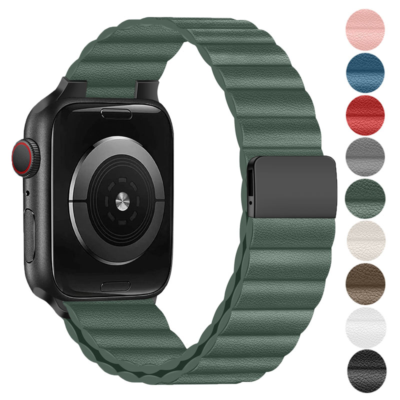 Milanese Loop Magnetic - Tali jam kulit untuk Apple, tali